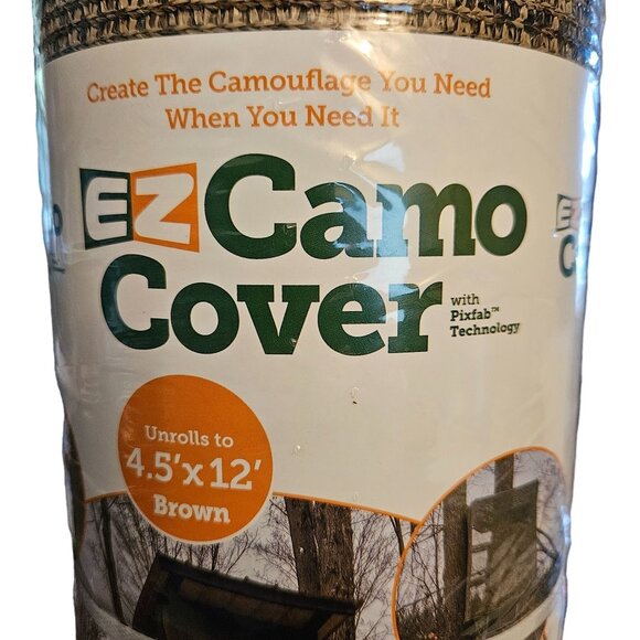 EZ Camo Cover 4.5'x12' Brown - Stealthy Hideout Deer Hunting Waterfowl Hunting - Picture 4 of 7